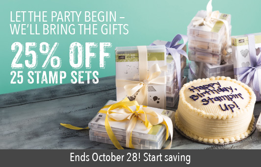 save 25% on 25 stamp sets